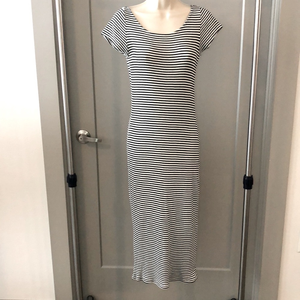 Zara Trafaluc Midi Dress B&W Stripped
